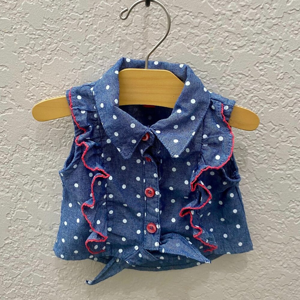 Penelope Mack Blue Ruffle Tie Top Size 12 months